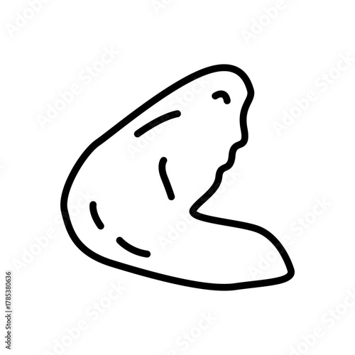 fried chicken icon vector, line style icon