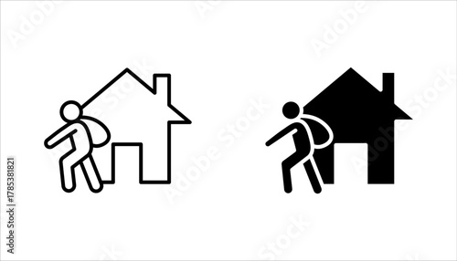 Thief icon set. Burglar, bandit symbol vector illustration on white background