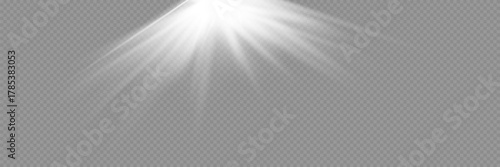 Vector transparent sunlight special lens flash light effect.