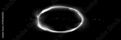 White circle with fire effects.Light effect.Vector.