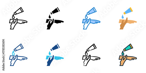 Body lotion icon set multiple style collection 

