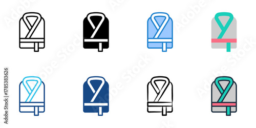 Spa bathrobe icon set multiple style collection 
