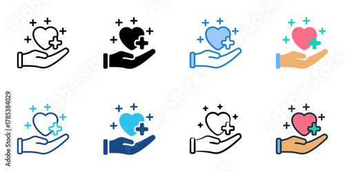 Therapy icon set multiple style collection 
