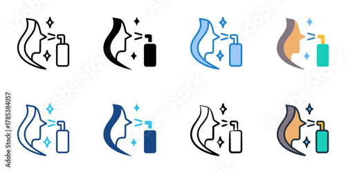 Facial toner icon set multiple style collection 
