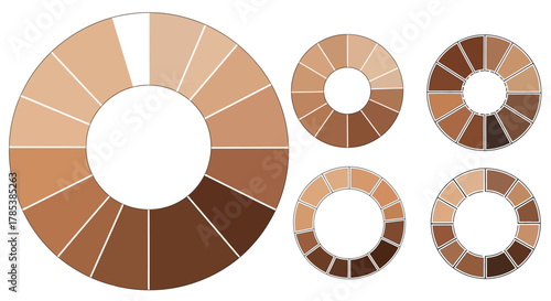 Skin tone color wheel chart guide for makeup and art reference