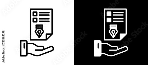 Business Proposal whiteblack icon