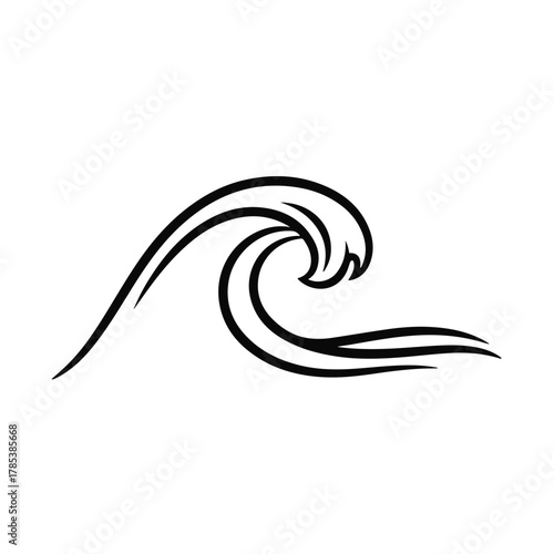 Minimalist Wave Line Art A Simple Design Concept for Ocean-Themed Graphics