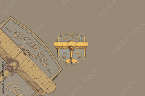 Biplane in Flight with Another Biplane Wing in Foreground