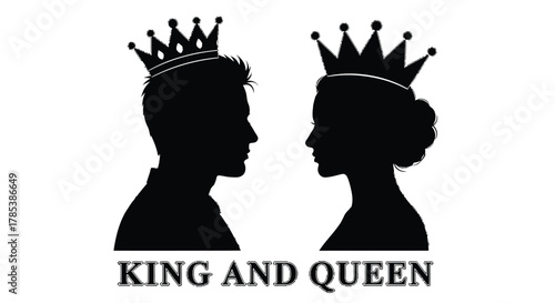 King and queen silhouette vector illustration royalty free image