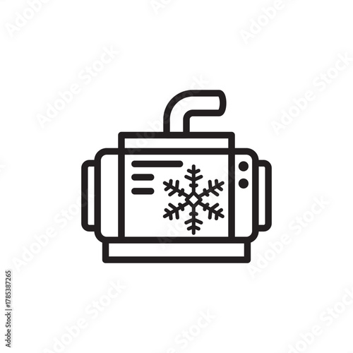 Chiller icon symbolizing industrial cooling and heat removal systems, representing specialized climate control, modern refrigeration technology, and process fluid management.