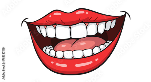 Expressive lips showcasing dental health illustration for medical publications or educational