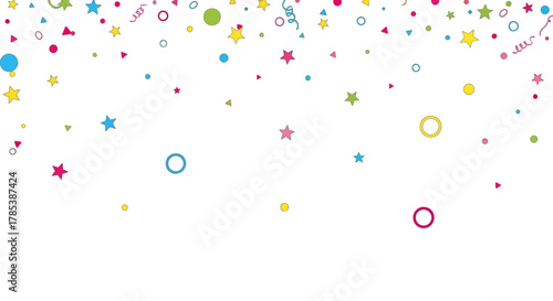Festive background with colorful confetti for birthdays and celebrations with happy atmosphere