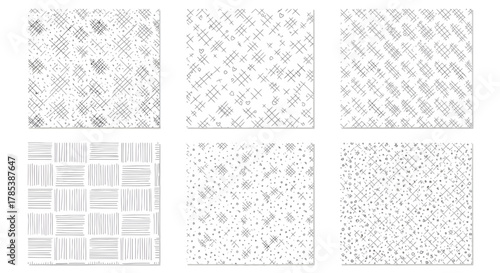 Hand-drawn doodle patterns collection offering diverse creative options and artistic versatility