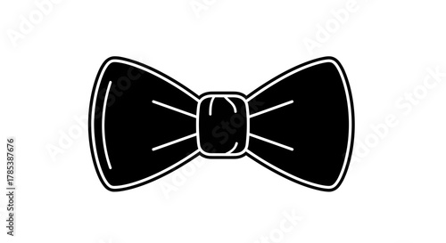 Elegant black bow tie symbol for formal attire and sophisticated fashion accessory