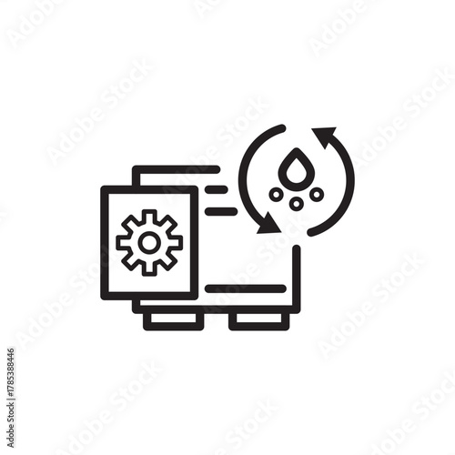 Industrial drier icon symbolizing moisture removal and product conditioning, representing specialized manufacturing equipment, modern material processing, and quality control systems.