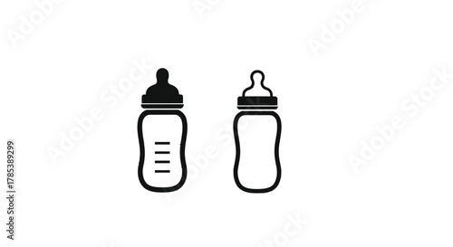 Baby bottle illustration feeding bottle vector baby milk bottle art
