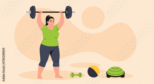 Woman weightlifting workout weight training fitness exercise gym