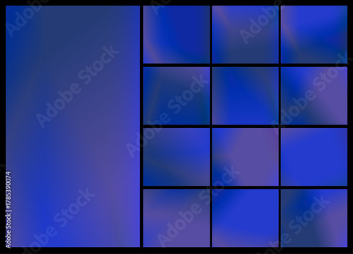 Set of blue gradient backgrounds, vibrant and cool, for digital interface elements or modern design