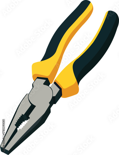 Professional pliers with yellow and black grips, essential tool for repairs and construction projects, ready for your next DIY endeavor.