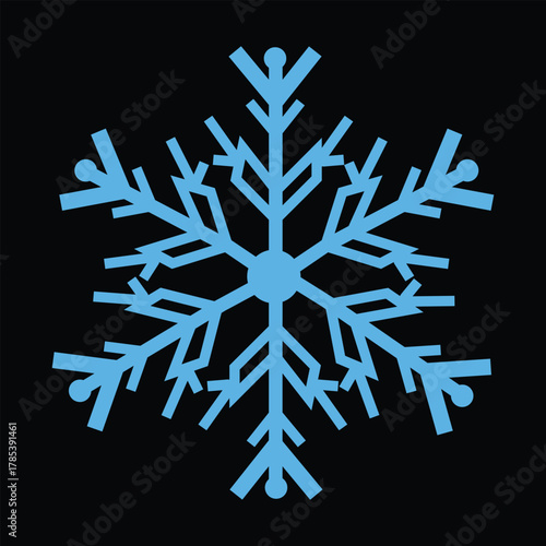 Snowflake icon on blake background