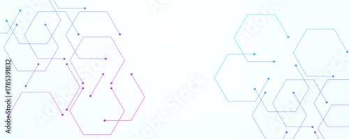 Technology hexagonal banner design. Abstract white background with hexagon pattern