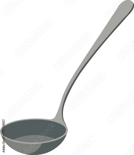 Sleek modern ladle for serving soups, sauces, and stews, essential kitchen utensil for any culinary enthusiast's toolkit.