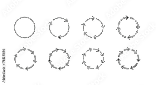 Circular flow diagram process cycle arrows infographic illustration