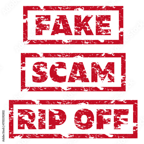 FAKE SCAM RIP OFFの擦れたスタンプセット