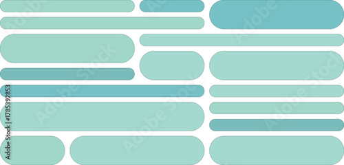 Abstract background with rounded rectangular shapes in shades of blue and green