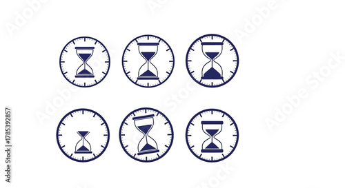 Hourglass time clock sand timer countdown deadline vector graphic