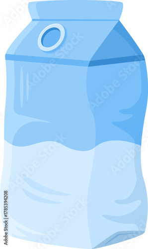 Cartoon Illustration of a Milk Bag