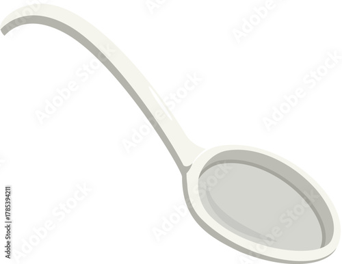 Illustration of a White Plastic Ladle