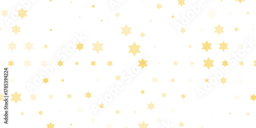 Gold falling down confetti background. Repeated golden dotted glitter pattern. Yellow, orange and golden dots wallpaper. Celebration Christmas, New Year or birthday party repeating backdrop. Vector