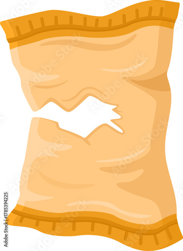 Illustration of Ripped Bag of Chips