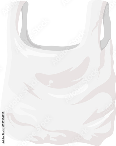 Illustration of a White Plastic Bag