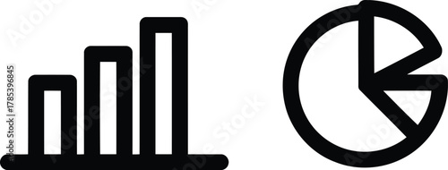 Bar and pie charts showing business data