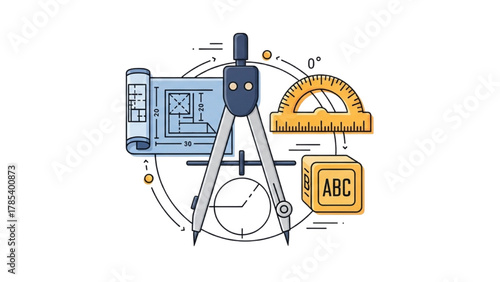 Detailed Blueprint and Geometry Tools for Architectural Design and Engineering Education