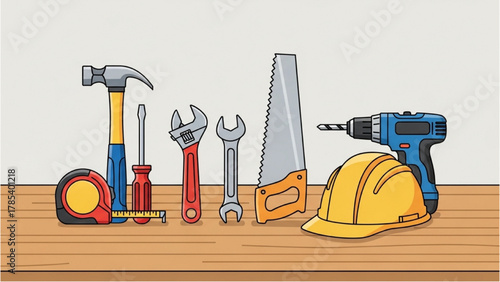 Collection of essential tools for construction and DIY projects