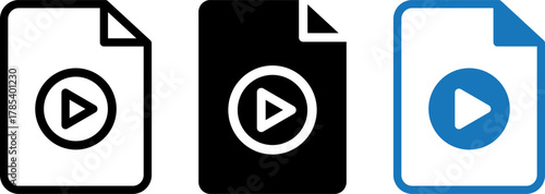 Video file icons in three styles