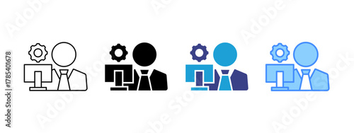 Administrator  icon set multiple style collection