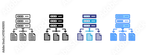 Data Structure icon set multiple style collection