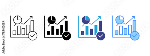 Inferential Statistics icon set multiple style collection