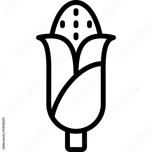 corn icon illustration design with outline