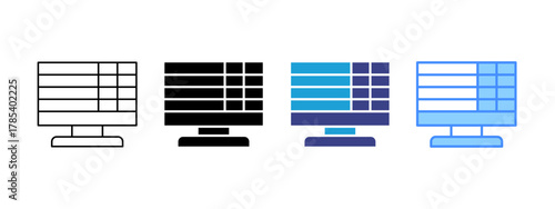 Spreadsheet App  icon set multiple style collection