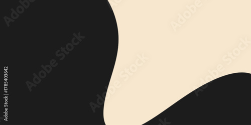 Abstract Wavy Monochrome Background Vector Illustration. Organic, flowing curves dividing a dark and light neutral color palette. abstract vector illustration background.