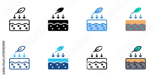 Skin nourishment icon set multiple style collection 

