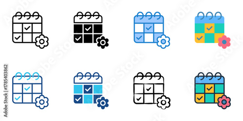 Spa appointment icon set multiple style collection 
