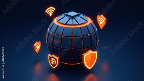 Cybersecurity action securing global connectivity in digital landscape environment