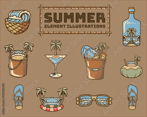 Personalize Your Travel Merchandise Products Easily Using Brightly Colored Summer Essential  Elements