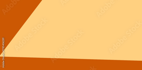 Modern Angled Rectangle Vector Illustration Background. A composition of light orange featuring a dark orange triangle in the top-left corner and a thick band along the bottom edge.